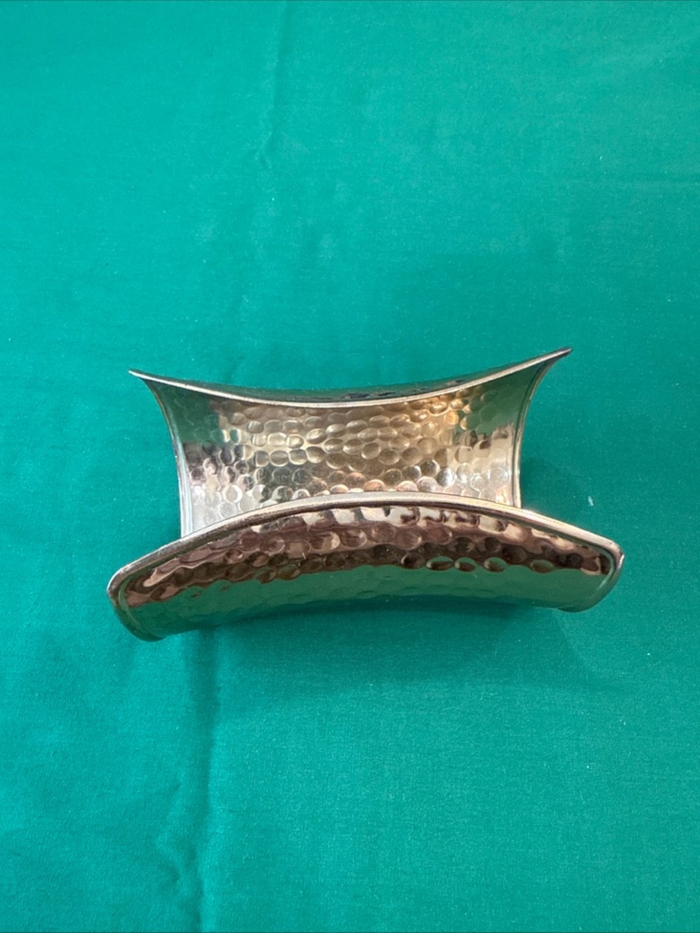 Hammered Gold Open Cuff Bracelet - Women's Fashion Accessory